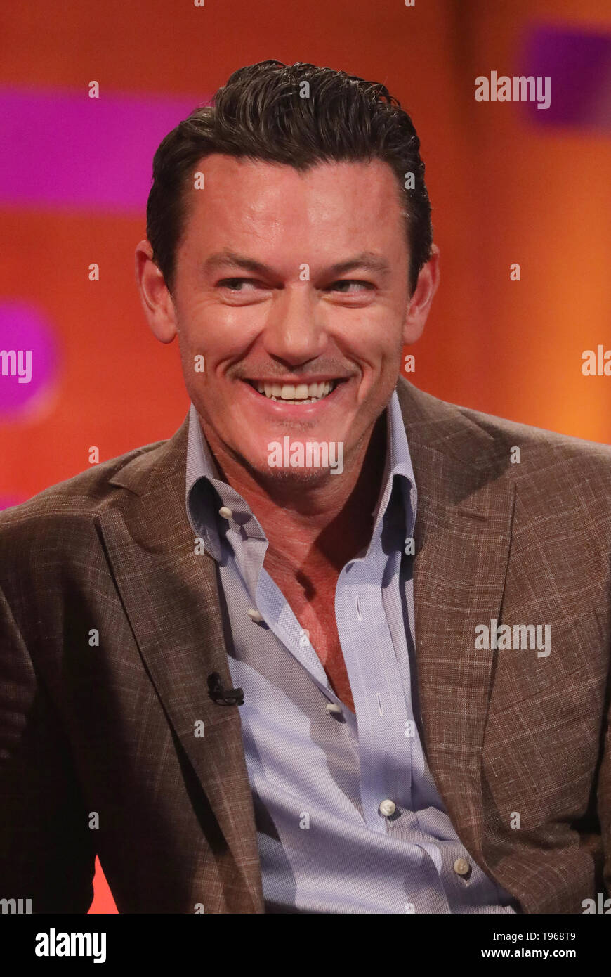 Luke Evans during the filming for the Graham Norton Show at BBC