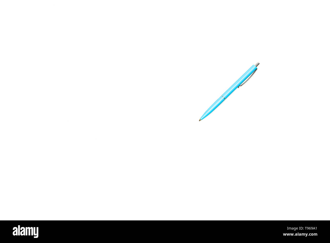Top view of blue pen isolated on white Stock Photo Alamy