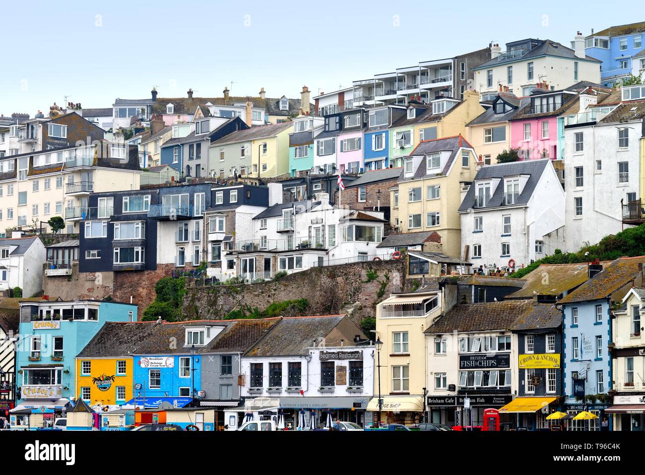 Colourful steeped terraced houses at Brixham harbour Devon England UK Stock Photo Alamy
