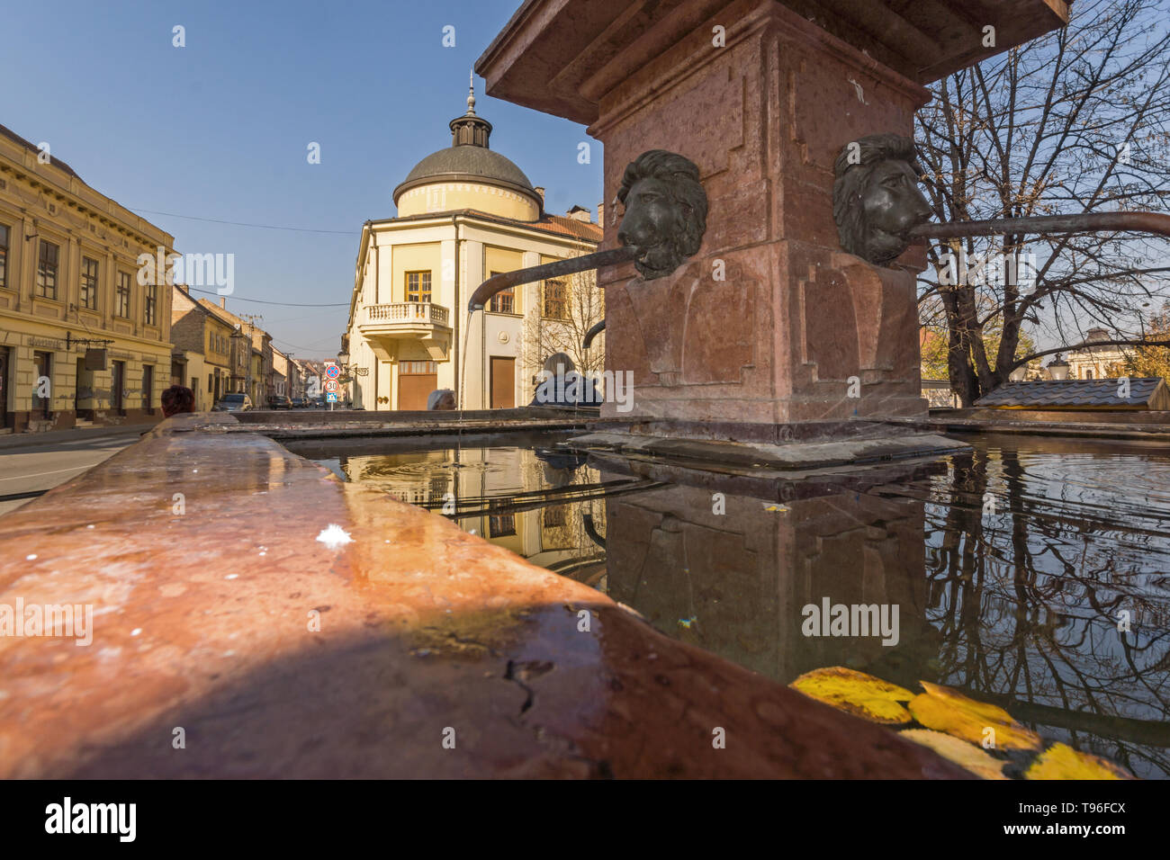 SREMSKI KARLOVCI, VOJVODINA, SERBIA - NOVEMBER 11, 2018: Panoramic view of center of town of Srijemski Karlovci, Vojvodina, Serbia Stock Photo