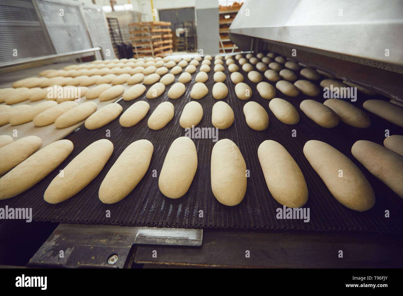 Automatic bakery production line with bread in bakery factory Stock Photo Alamy
