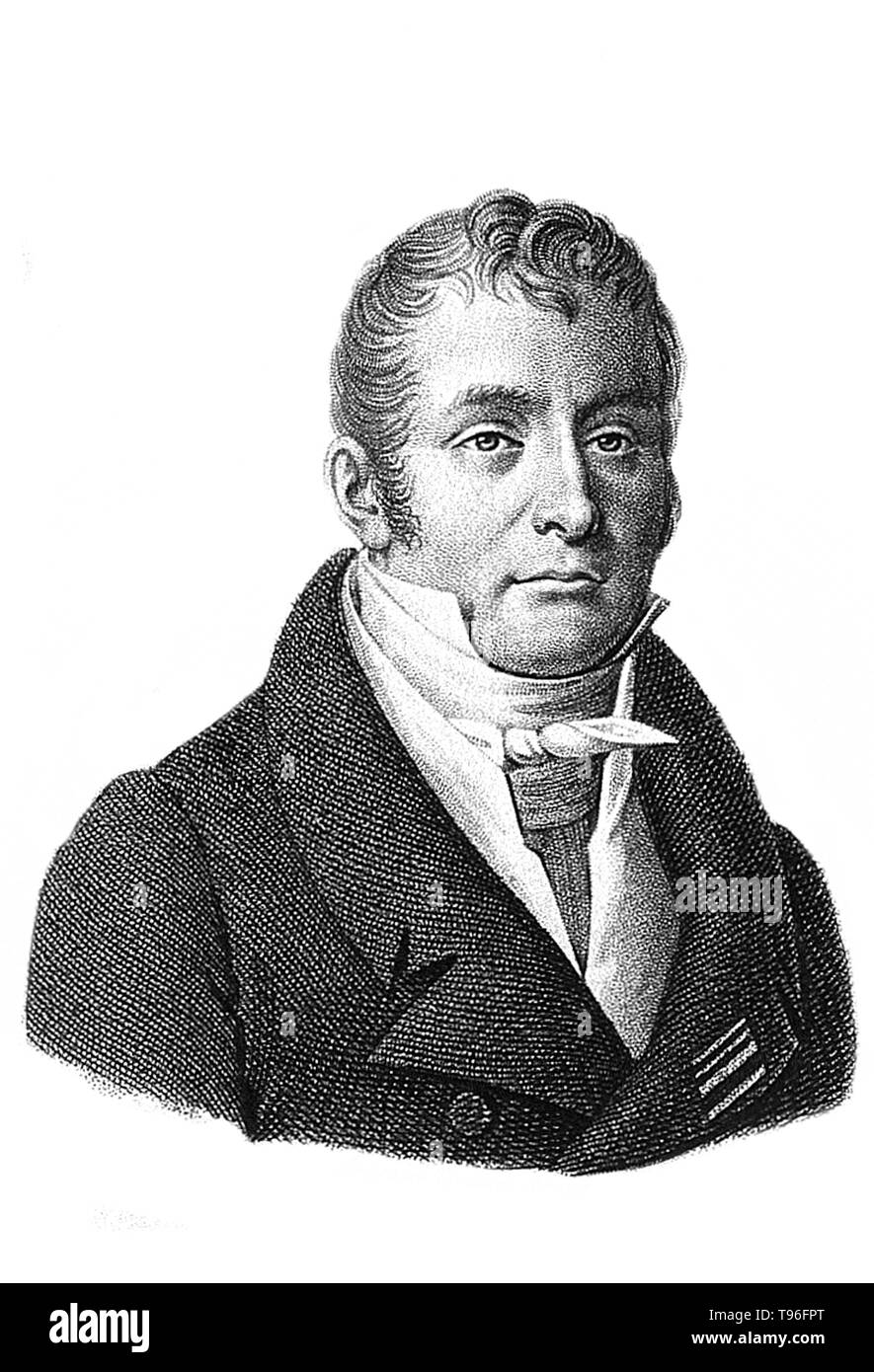 Baron Guillaume Dupuytren (October 5, 1777 - February 8, 1835) was a French anatomist and military surgeon. Although he gained much esteem for treating Napoleon Bonaparte's hemorrhoids, he is best known today for his description of Dupuytren's contracture which is named after him and which he first operated on in 1831 and published in The Lancet in 1834. He died in 1835 at the age of 57. Stock Photo