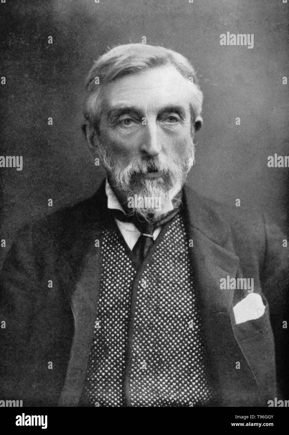 Charles James Booth (March 30, 1840 - November 24, 1916) was an English social researcher and reformer. Booth investigated poverty in London, working with a team of investigators. This research, which looked at incidences of pauperism in the East End of London, showed that 35% were living in abject poverty. This work was published under the title Life and Labour of the People in 1889. A second volume, entitled Labour and Life of the People, covering the rest of London, appeared in 1891. Stock Photo