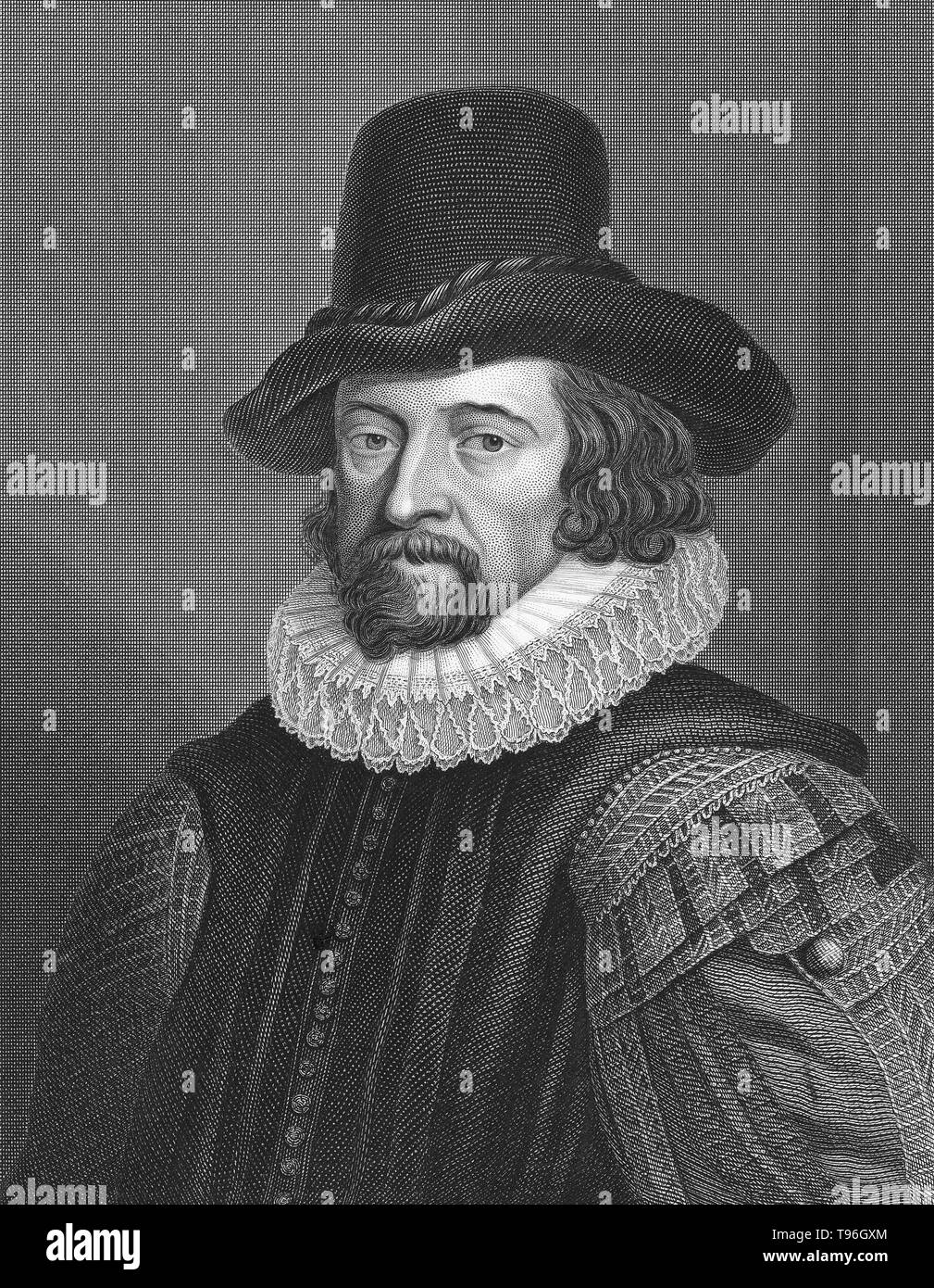 Francis Bacon (January 22, 1561 - April 9, 1626) was an English philosopher, statesman, scientist, lawyer, jurist, author and pioneer of the scientific method. He served both as Attorney General and Lord Chancellor of England. His political career ended in disgrace in 1621. After he fell into debt, a Parliamentary Committee on the administration of the law charged him with twenty-three separate counts of corruption. Stock Photo