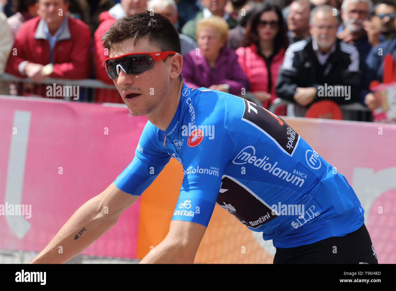 Cassino, Italy - May 16, 2019: Giulio Ciccone  before the start of the sixth stage of the 102th Tour of Italy Cassino-San Giovanni Rotondo Stock Photo
