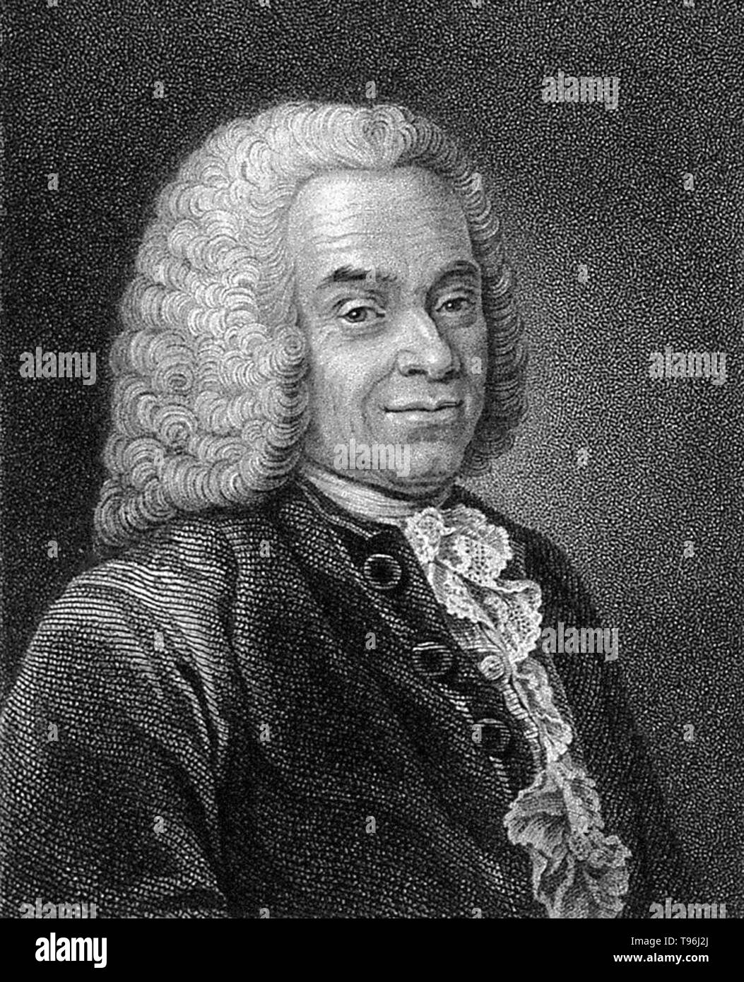 Francois Quesnay (June 4, 1694 - December 16, 1774) was a French economist and physician. He studied medicine in Paris, and became physician to King Louis XV of France. From the late 1740s he began to devote more time to the study of economics, gathering around him a group of leading economic thinkers (the Physiocrates). He published the 'Tableau économique' (Economic Table) in 1758, which provided the foundations of the ideas of the Physiocrats. Stock Photo
