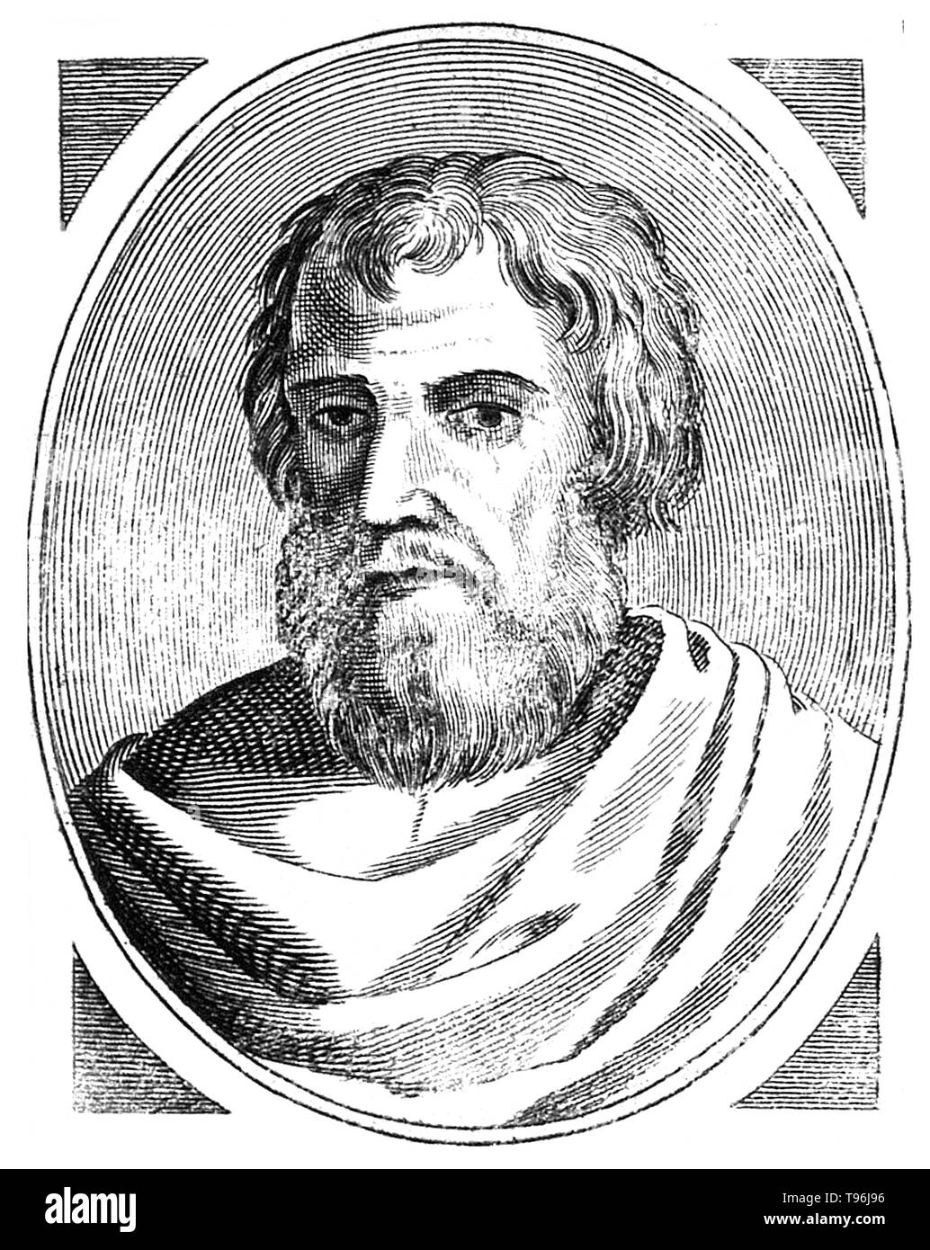 Arnaldus de Villa Nova (1235-1311) was a Spanish alchemist, astrologer and physician. He studied chemistry, medicine, physics, and Arabic philosophy. He is credited with translating a number of medical texts from Arabic, including works by Ibn Sina (Avicenna), Qusta ibn Luqa (Costa ben Luca), and Galen. Many alchemical writings, including Thesaurus Thesaurorum or Rosarius Philosophorum, Novum Lumen, and Flos Florum, are also ascribed to him, but they are of very doubtful authenticity. Stock Photo