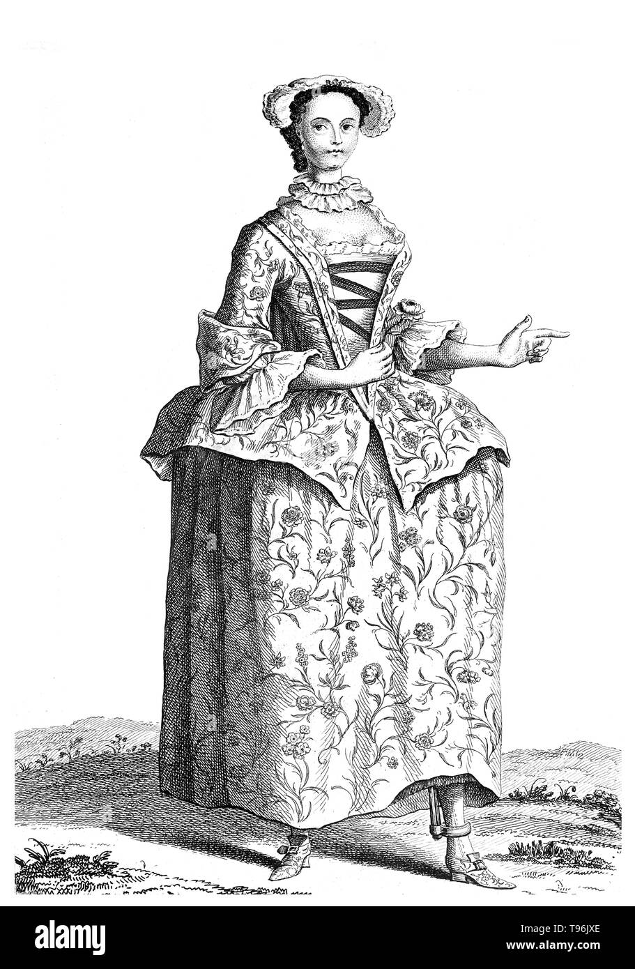 Miss Molly Blandy wearing leg-iron. Mary Blandy (1720 - April 6, 1752) was an English murderer. In 1751, she poisoned her father, Francis Blandy. She claimed that she thought the arsenic was a love potion that would make her father approve of her relationship with William Henry Cranstoun, an army officer and son of a Scottish nobleman. The trial was of some forensic interest, as there was expert testimony about the arsenic poisoning that was presented by Dr. Anthony Addington. Stock Photo