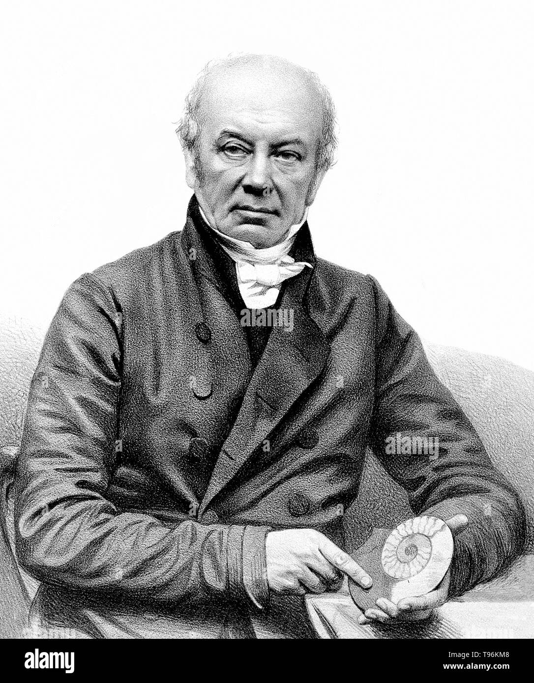 William Buckland (March 12, 1784 - August, 14 1856) the English geologist and paleontologist who wrote the first full account of a fossil dinosaur, which he called ''megalosaurus,'' or ''great lizard.'' He was a pioneer in the use of fossilized feces, for which he coined the term coprolites, to reconstruct ancient ecosystems. Stock Photo