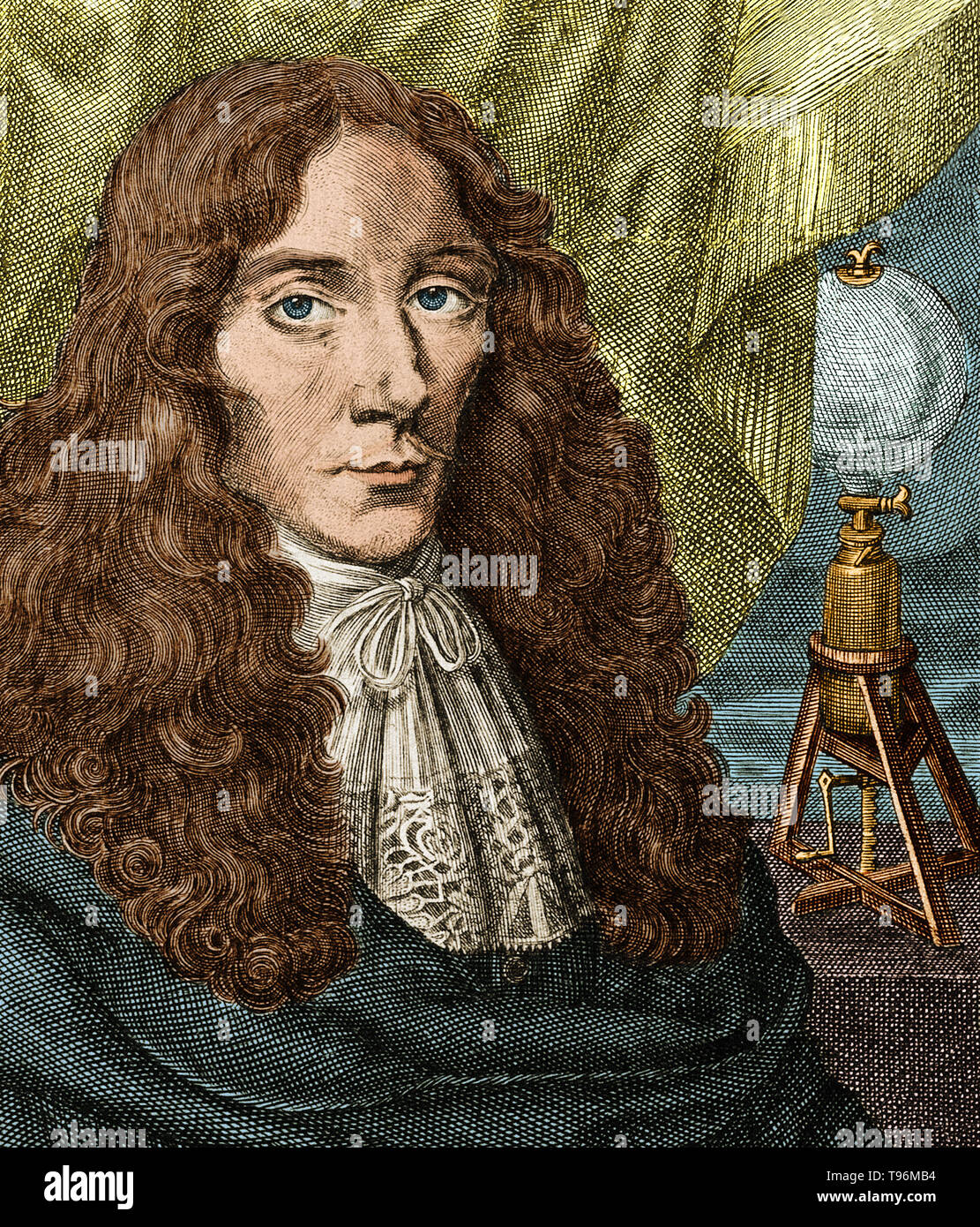 Robert Boyle (1627-1691) was an Irish natural philosopher, chemist, physicist and inventor. He is regarded today as the first modern chemist, and one of the pioneers of modern experimental scientific method. Stock Photo