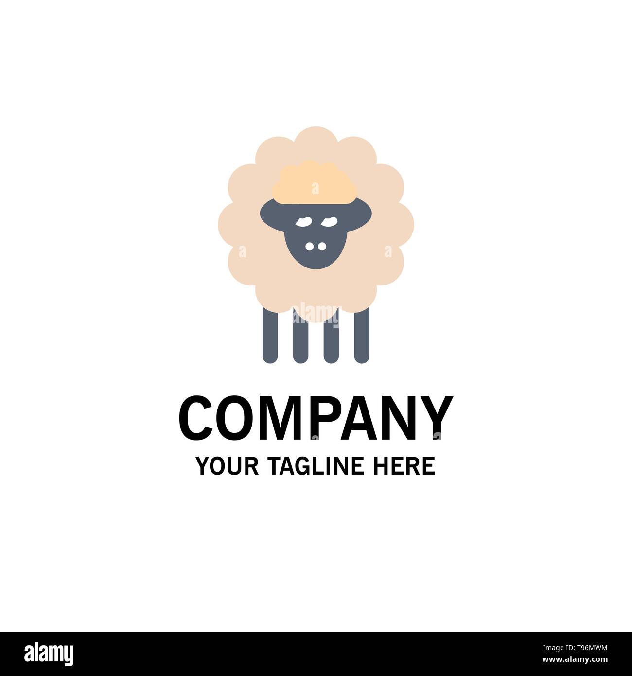 Mutton, Ram, Sheep, Spring Business Logo Template. Flat Color Stock Vector