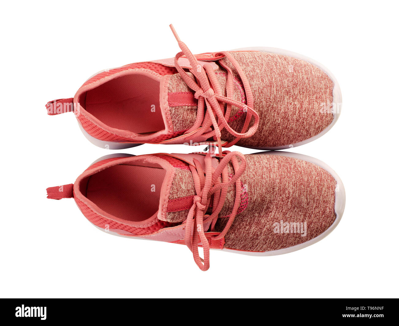 Pair of pink sport shoes isolated on white background Stock Photo - Alamy