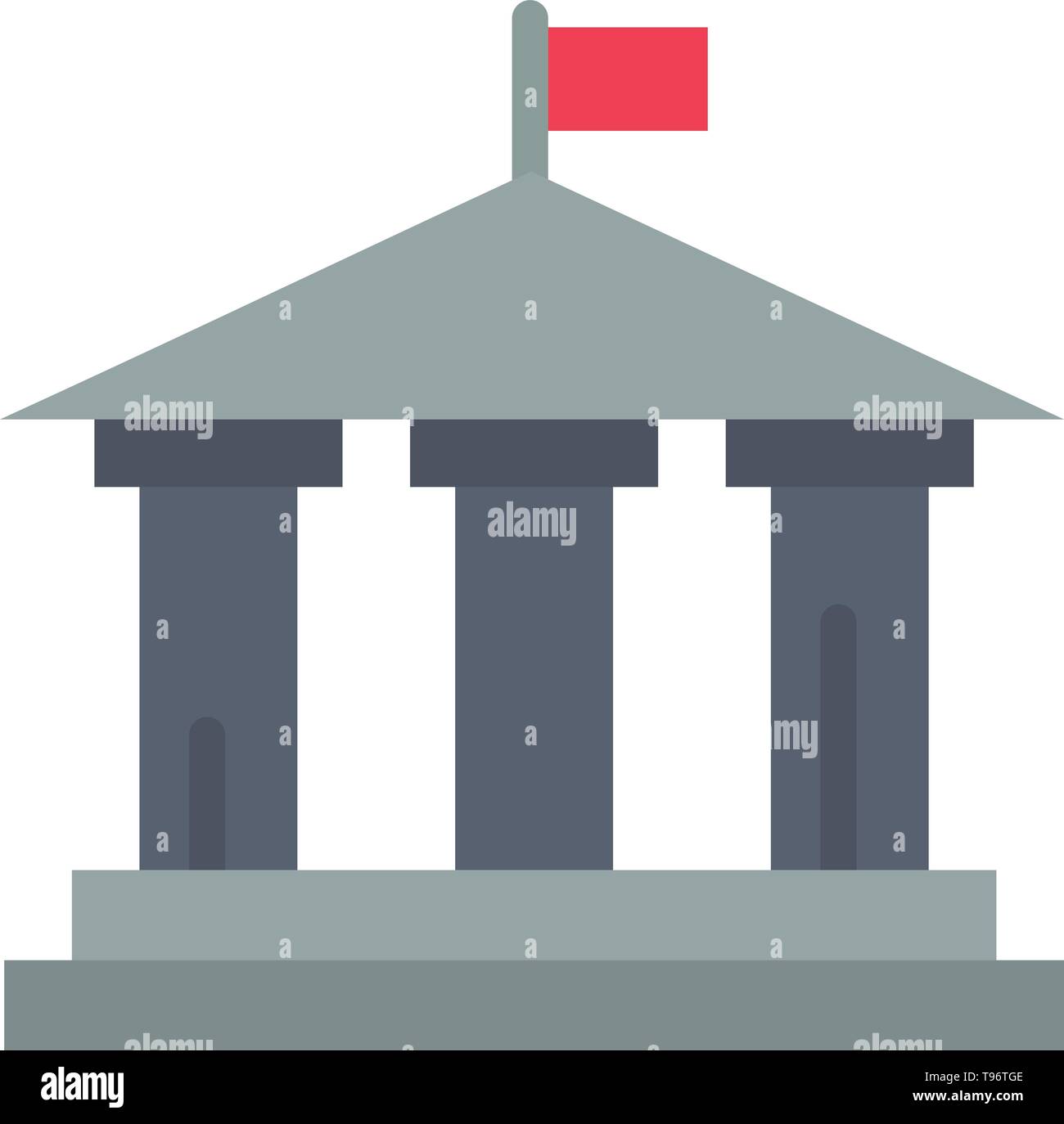 Bank Flag American Usa Flat Color Icon Vector Icon Banner