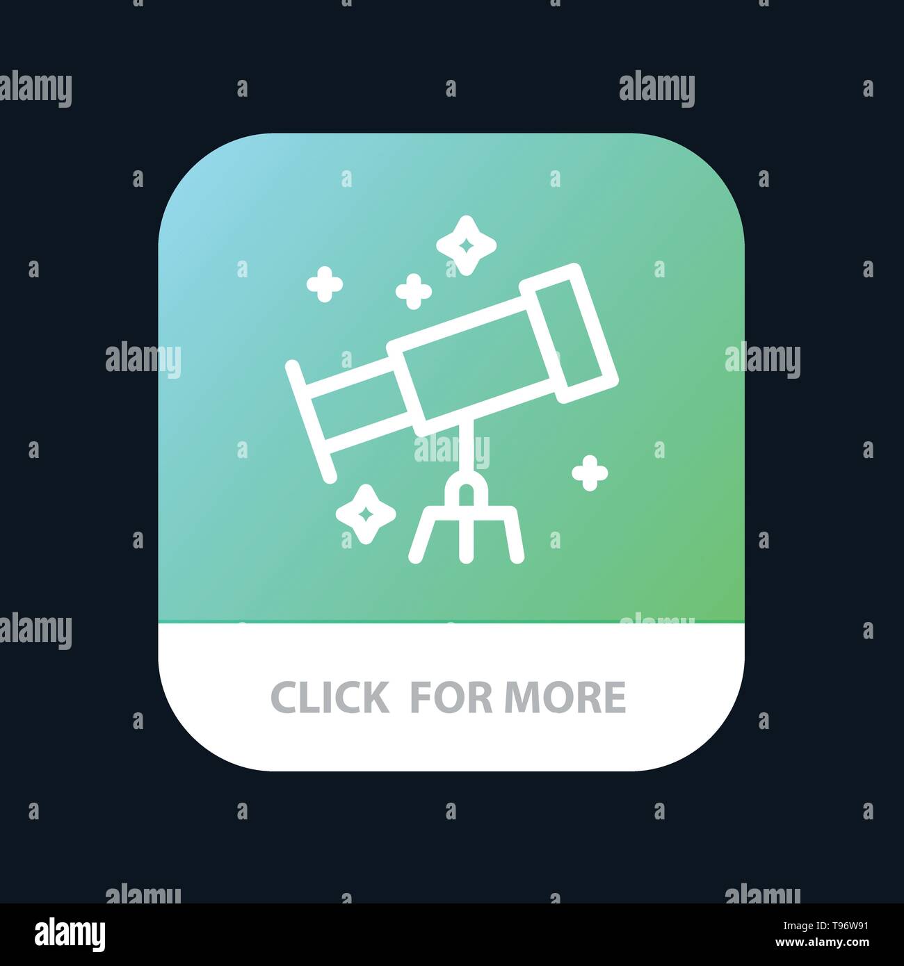 Astronaut, Space, Telescope Mobile App Button. Android and IOS ...