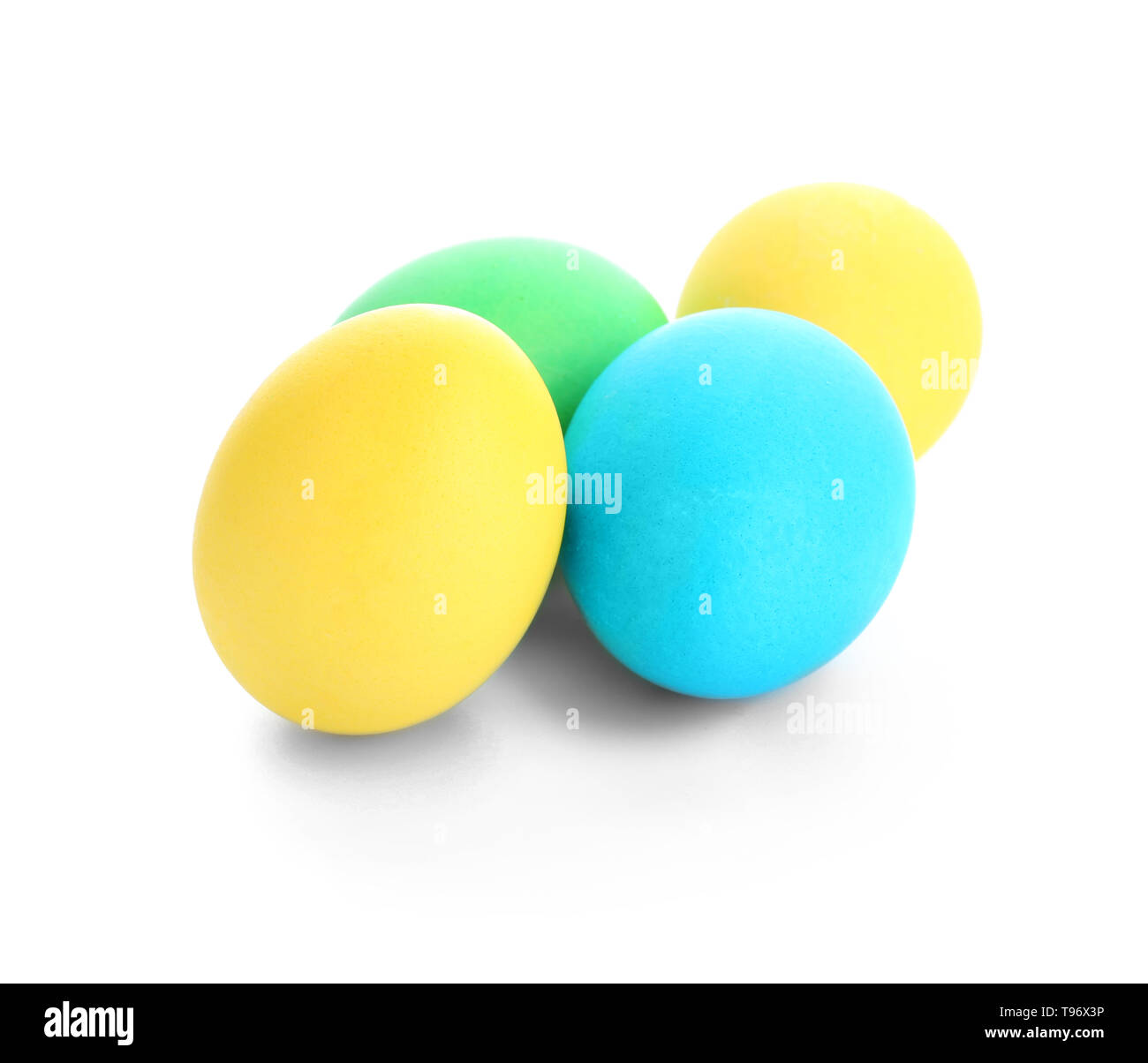 Easter eggs on white background Stock Photo - Alamy