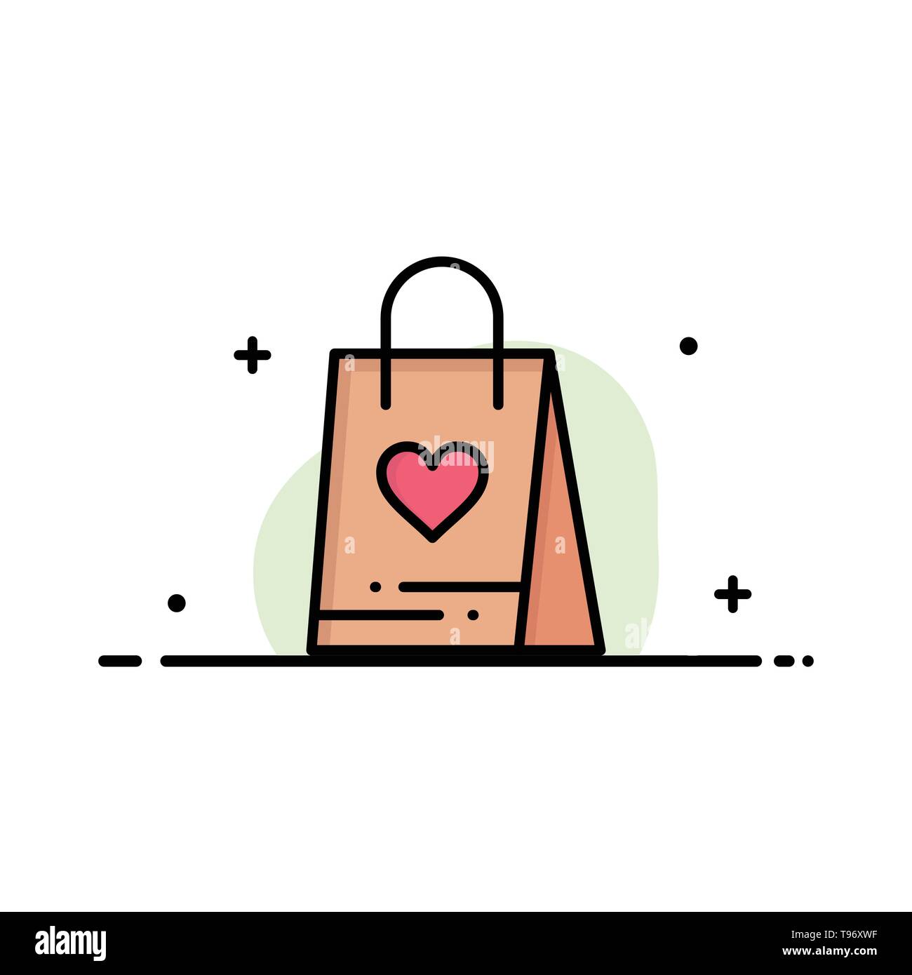 Shopping, Love, Gift, Bag Business Logo Template. Flat Color Stock Vector  Image & Art - Alamy