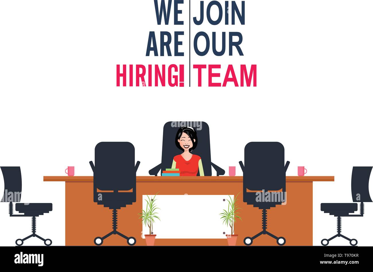 We Re Hiring And Join Our Team Concept Business Woman Are Hiring New