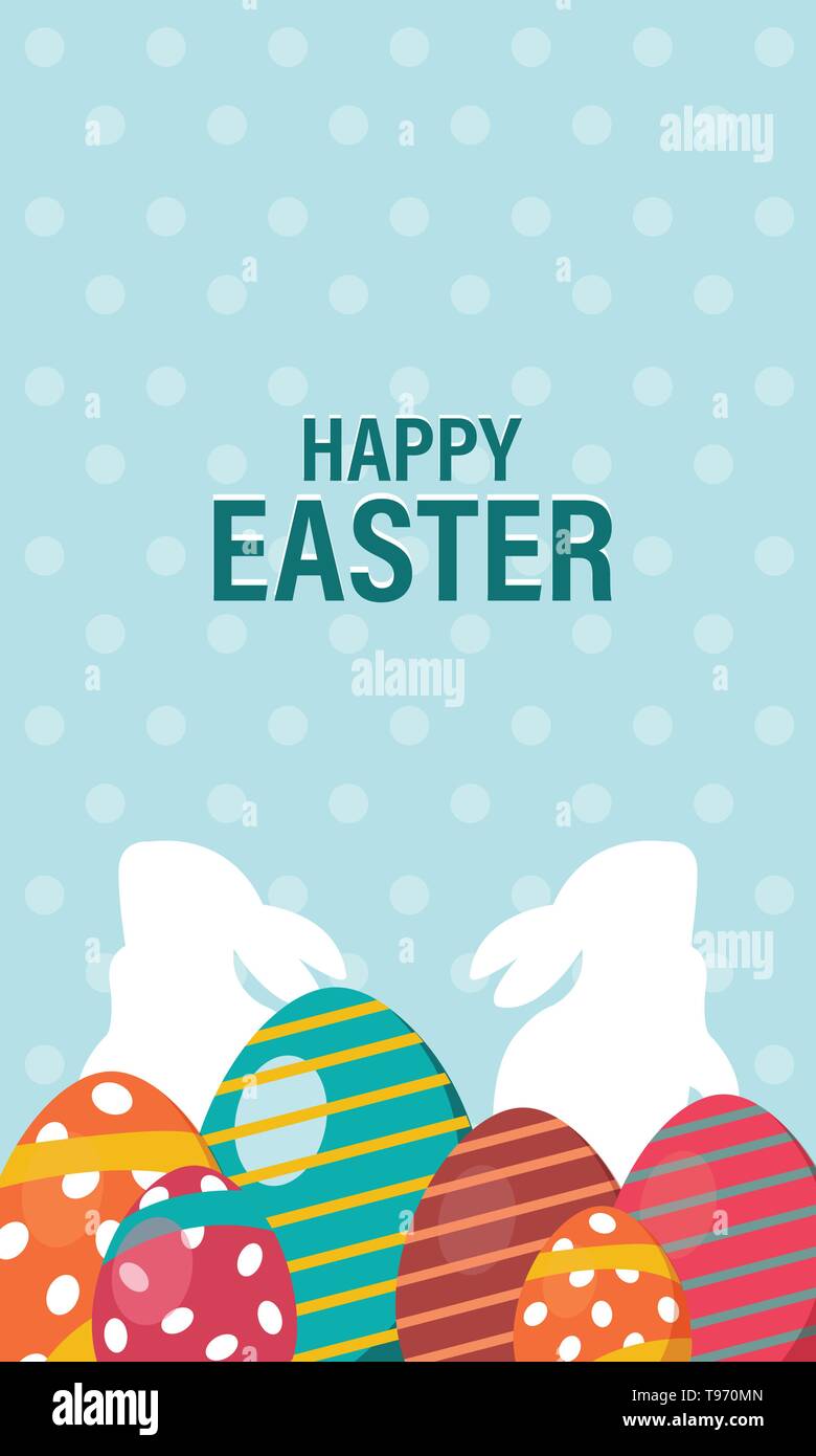 Happy Easter hand drawn modern calligraphy design vector illustration. Stock Vector