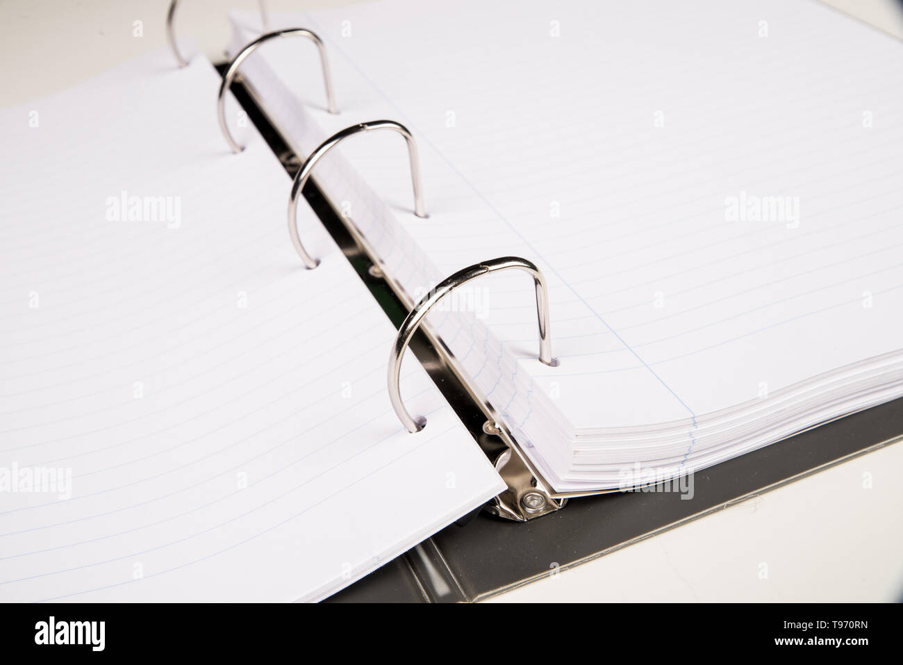 Traditional ringed notebook in an A4 format and with lined pages Stock Photo