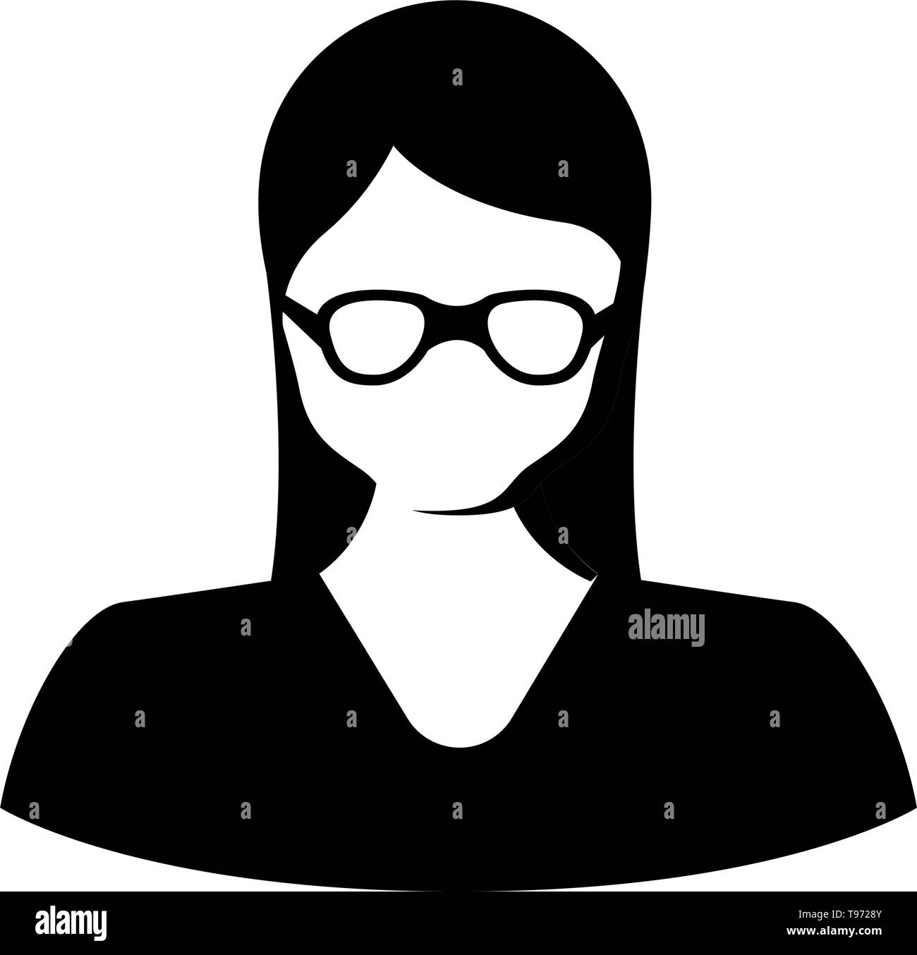 images Female Avatar With Glasses alamy