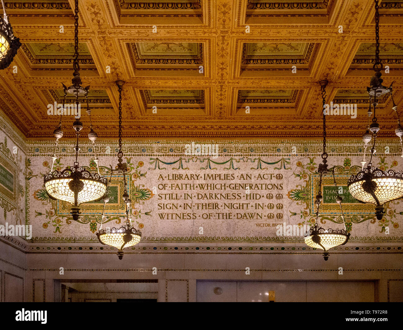 A Quotation On The Wall Of The Ornate 19th Century Chicago
