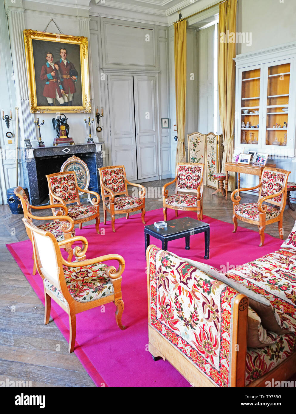Chateau de Taisne restored parlour Stock Photo