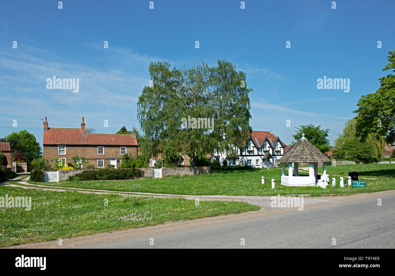 The village green, Askham Richard, North Yorkshire, England UK Stock ...