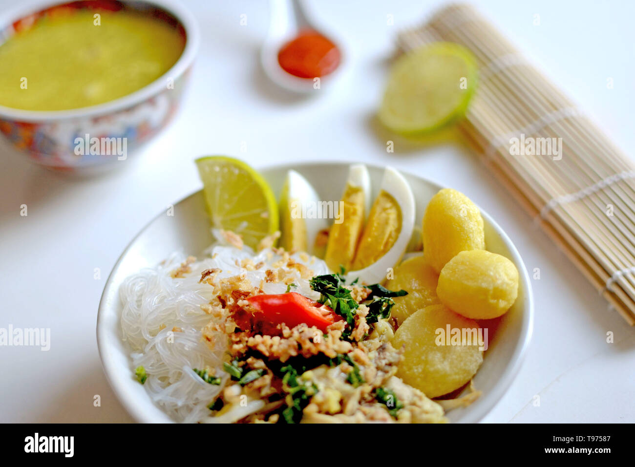 Soto Ayam Chicken Soup Traditional Food From Indonesia Stock Photo Alamy