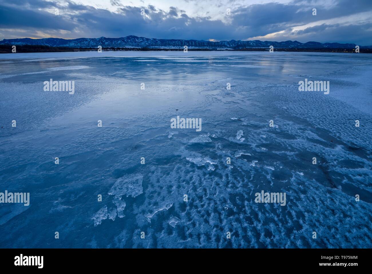 Icy Cold Mountain Lake - A stormy winter evening at an icy cold ...