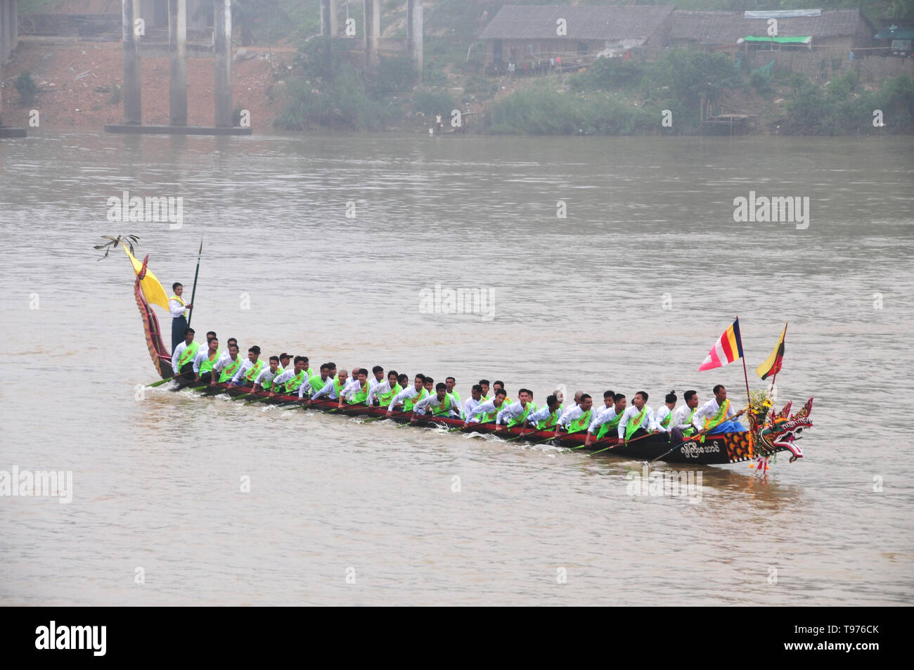 Tanintharyi, Myanmar- October 28,2018 : King of Nagas long boat racing festival , This event has been the pride of Tanintharyi for generations, The on Stock Photo