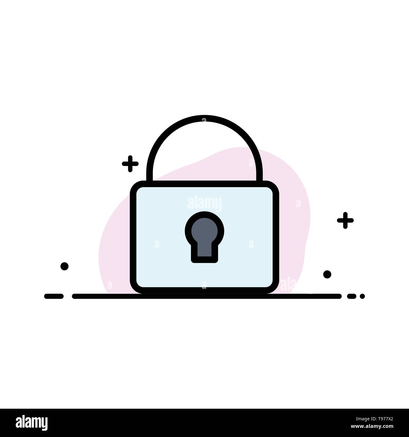 Lock Security Locked Login Business Flat Line Filled Icon