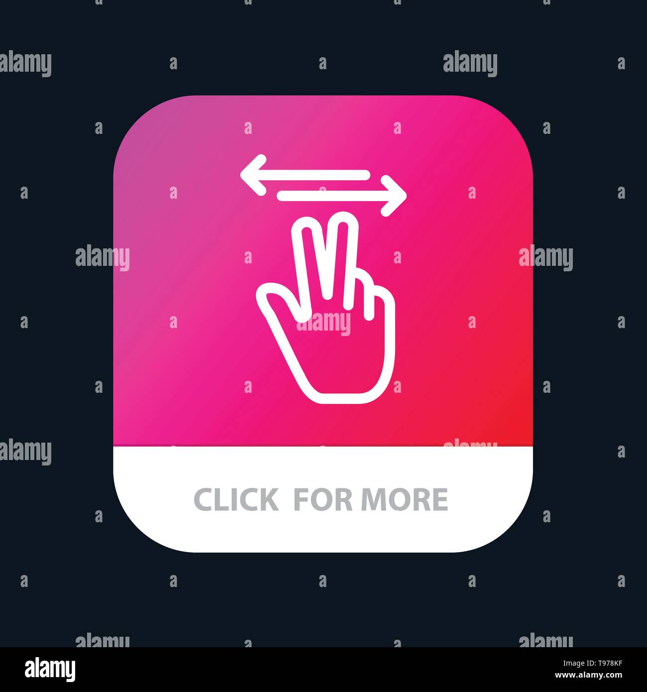 Gestures, Hand, Mobile, Touch Mobile App Button. Android and IOS Line