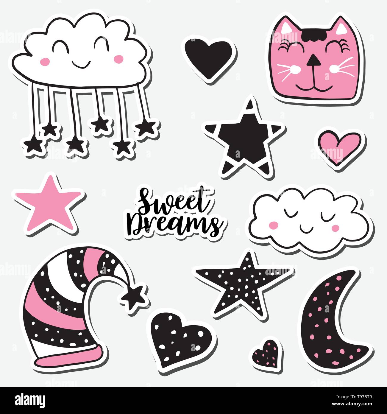Cute stickers hi-res stock photography and images - Alamy