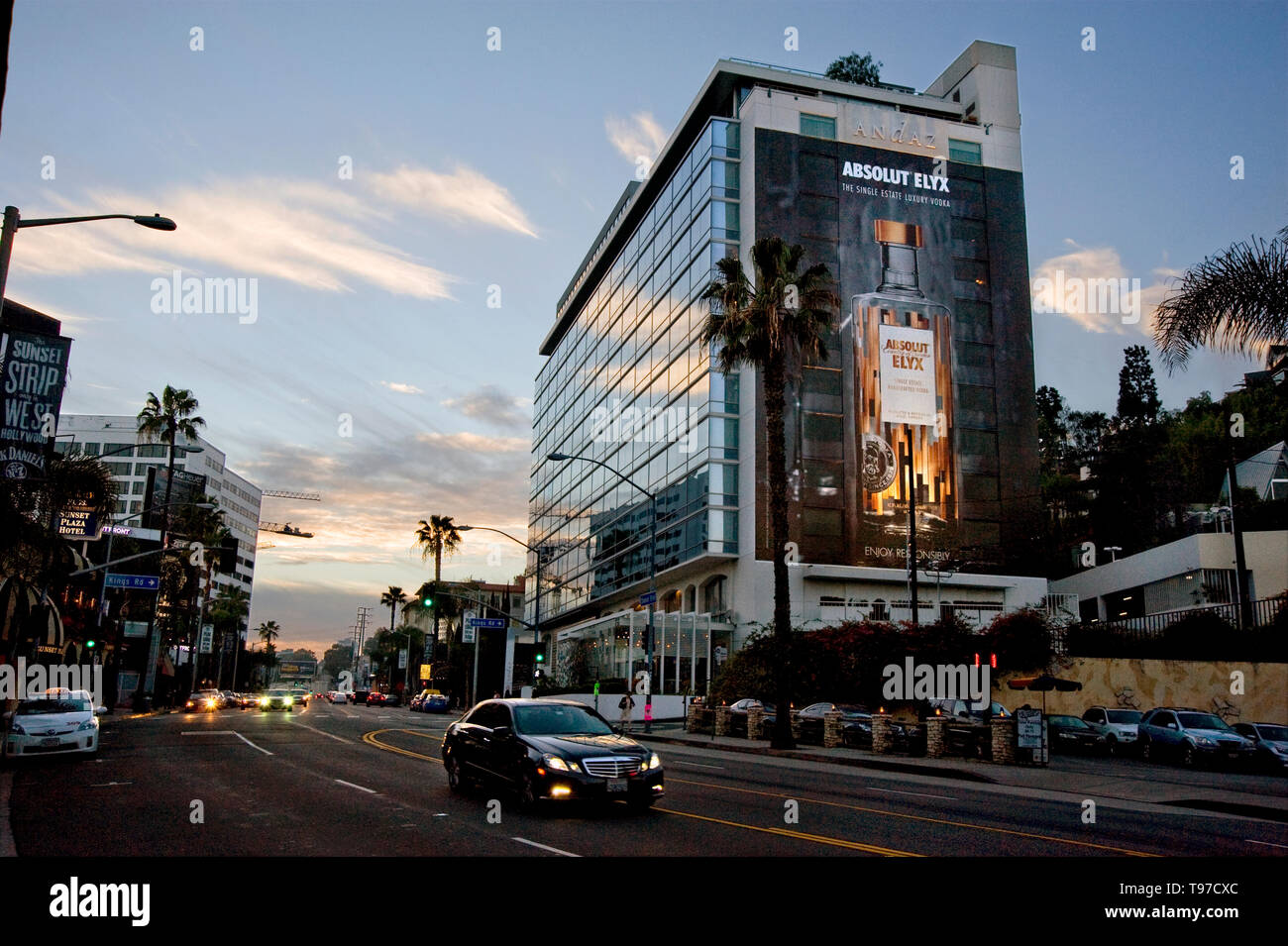 Andaz Hotel on the Sunset Strip, formerly the Continental Hyatt House Stock Photo