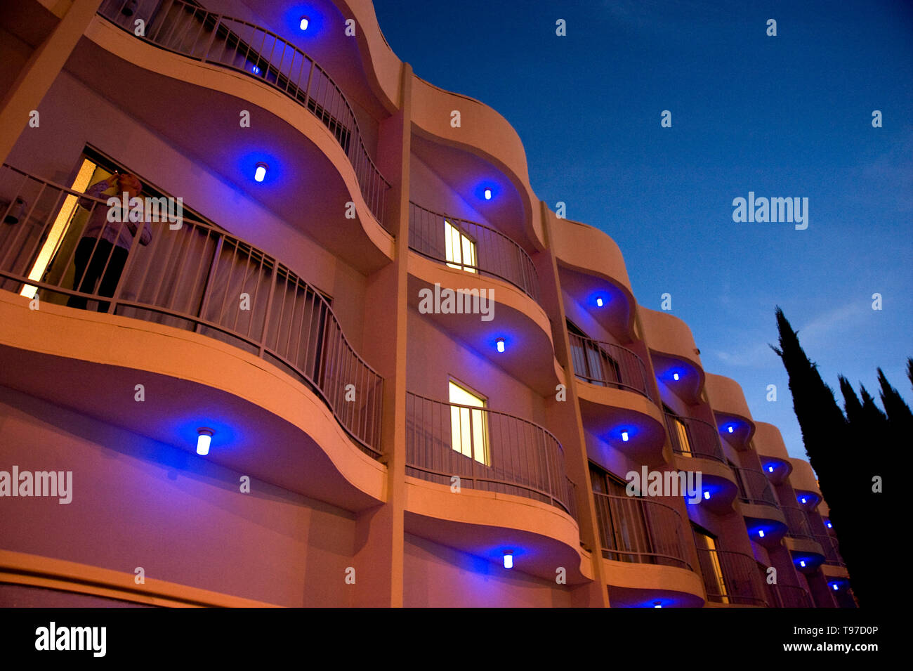 The Standard Hotel on the Sunset Strip at dusk in Los Angeles, CA, USA Stock Photo