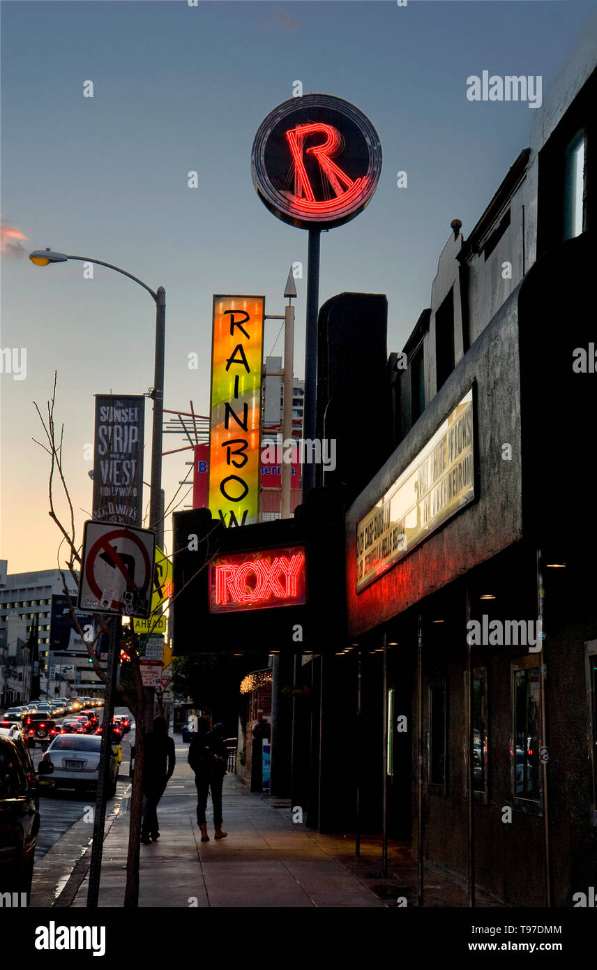 Rainbow and Roxy on the Sunset Strip in Los Angeles, CA Stock Photo