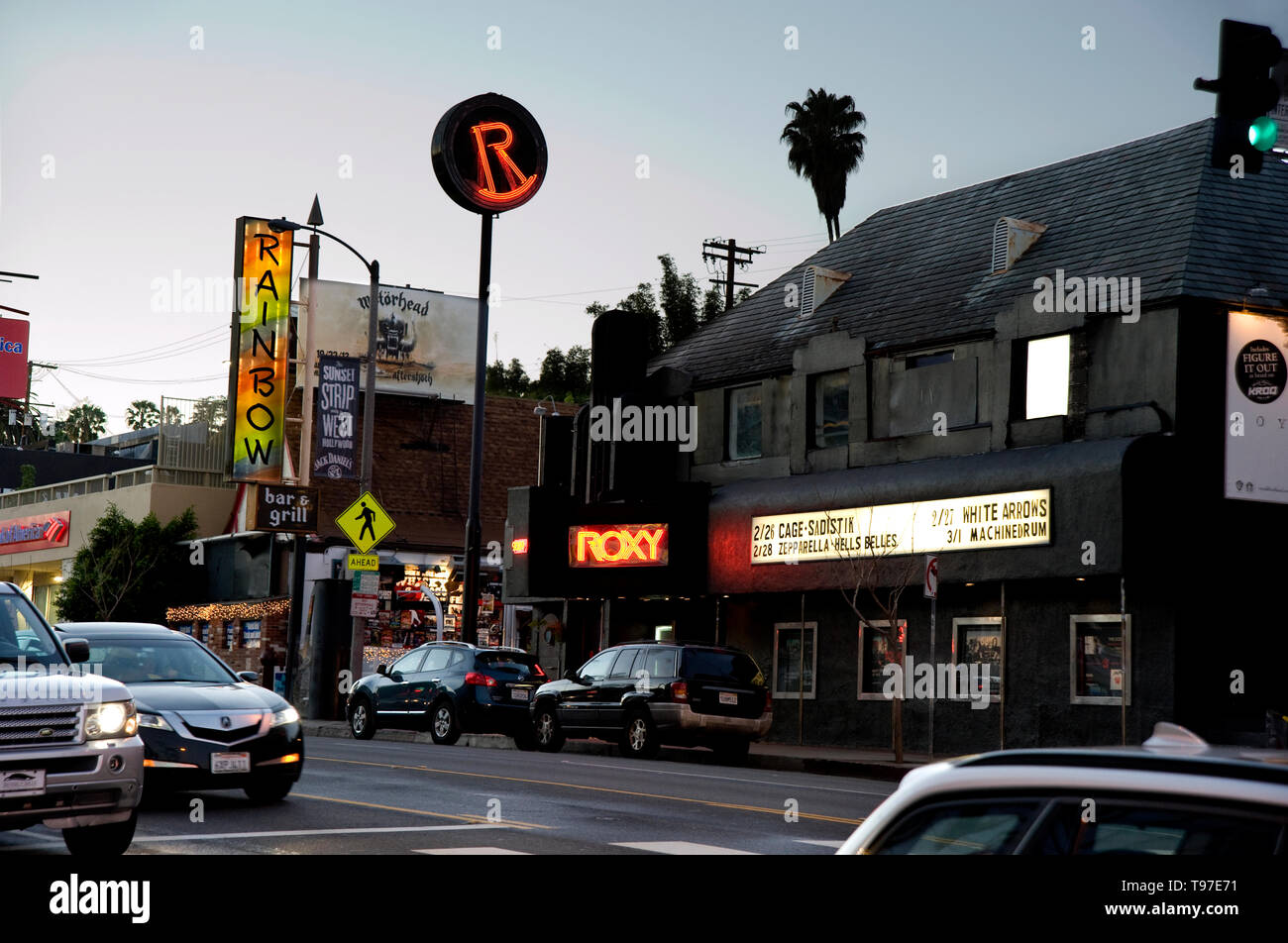 Rainbow and Roxy on the Sunset Strip in Los Angeles, CA Stock Photo