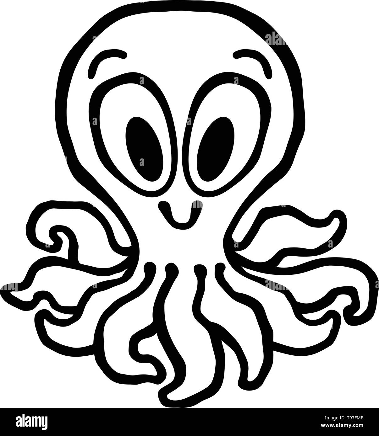 Cartoon Cute Octopus illustration Stock Vector Image & Art - Alamy