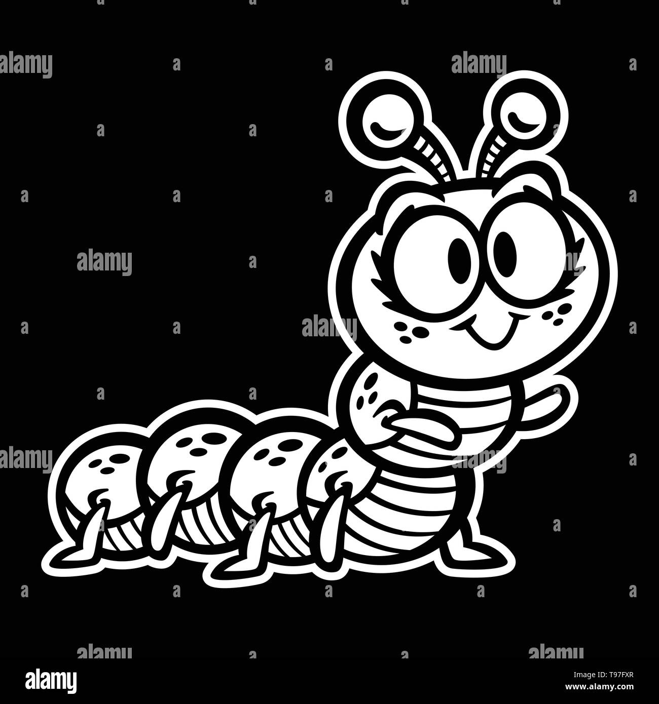 Cute Crawling Caterpillar Bug cartoon Stock Vector Image & Art - Alamy