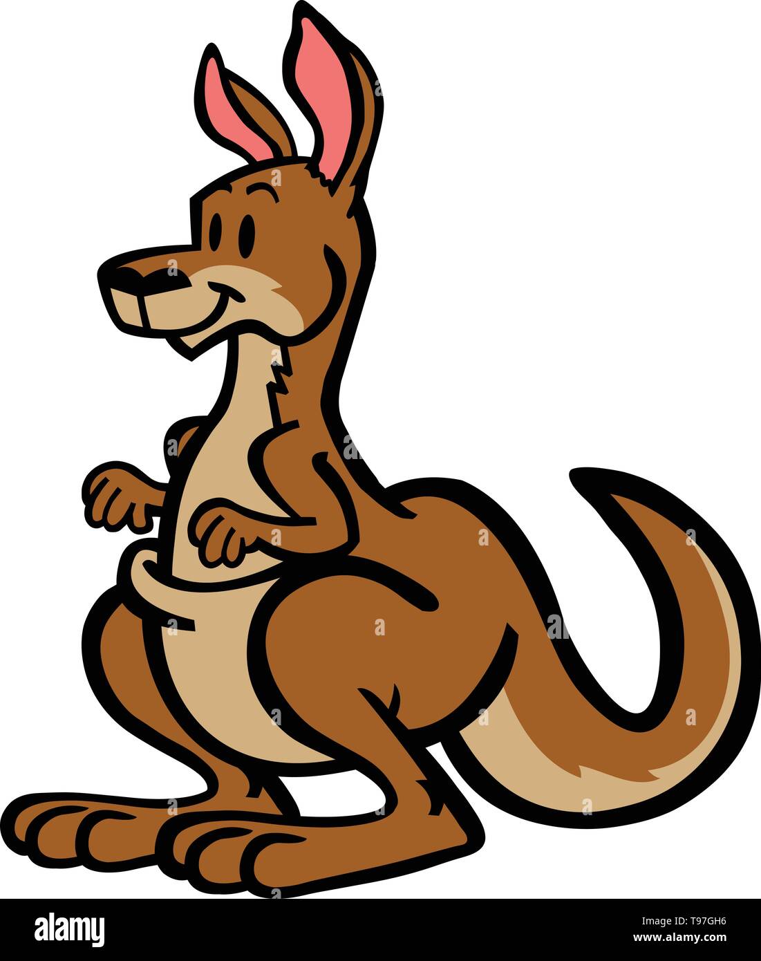 Kangaroo cartoon animal illustration Stock Vector Image & Art - Alamy