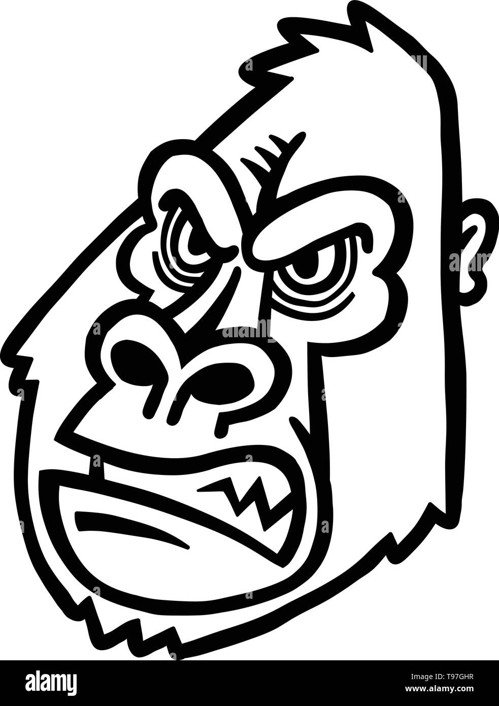 Gorilla Ape Monkey Face Stock Vector Image Art Alamy