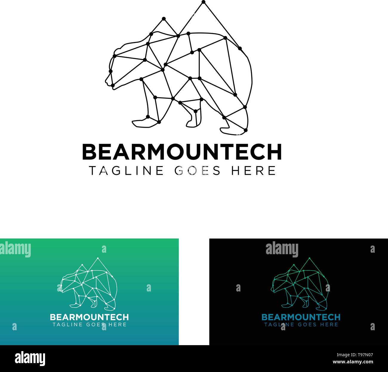 bear mountain connecting logo design vector icon or symbol illustration - vector Stock Vector