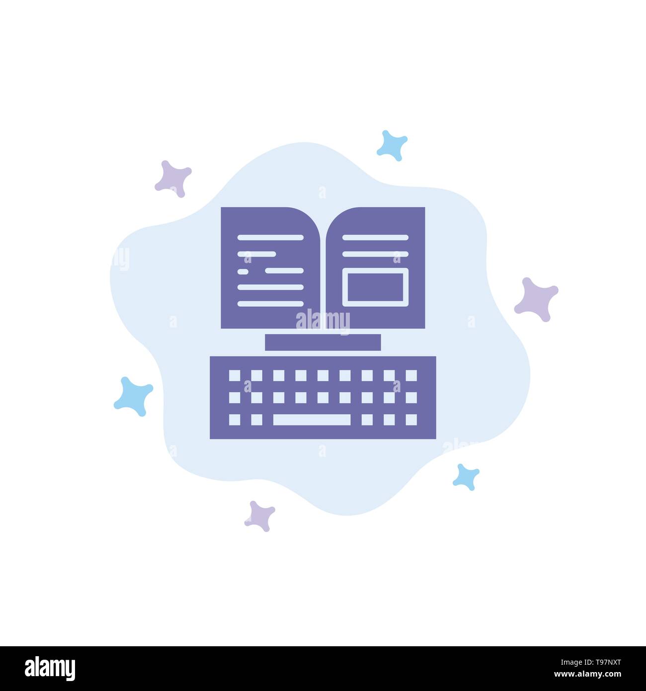 Key, Keyboard, Book, Facebook Blue Icon on Abstract Cloud Background ...