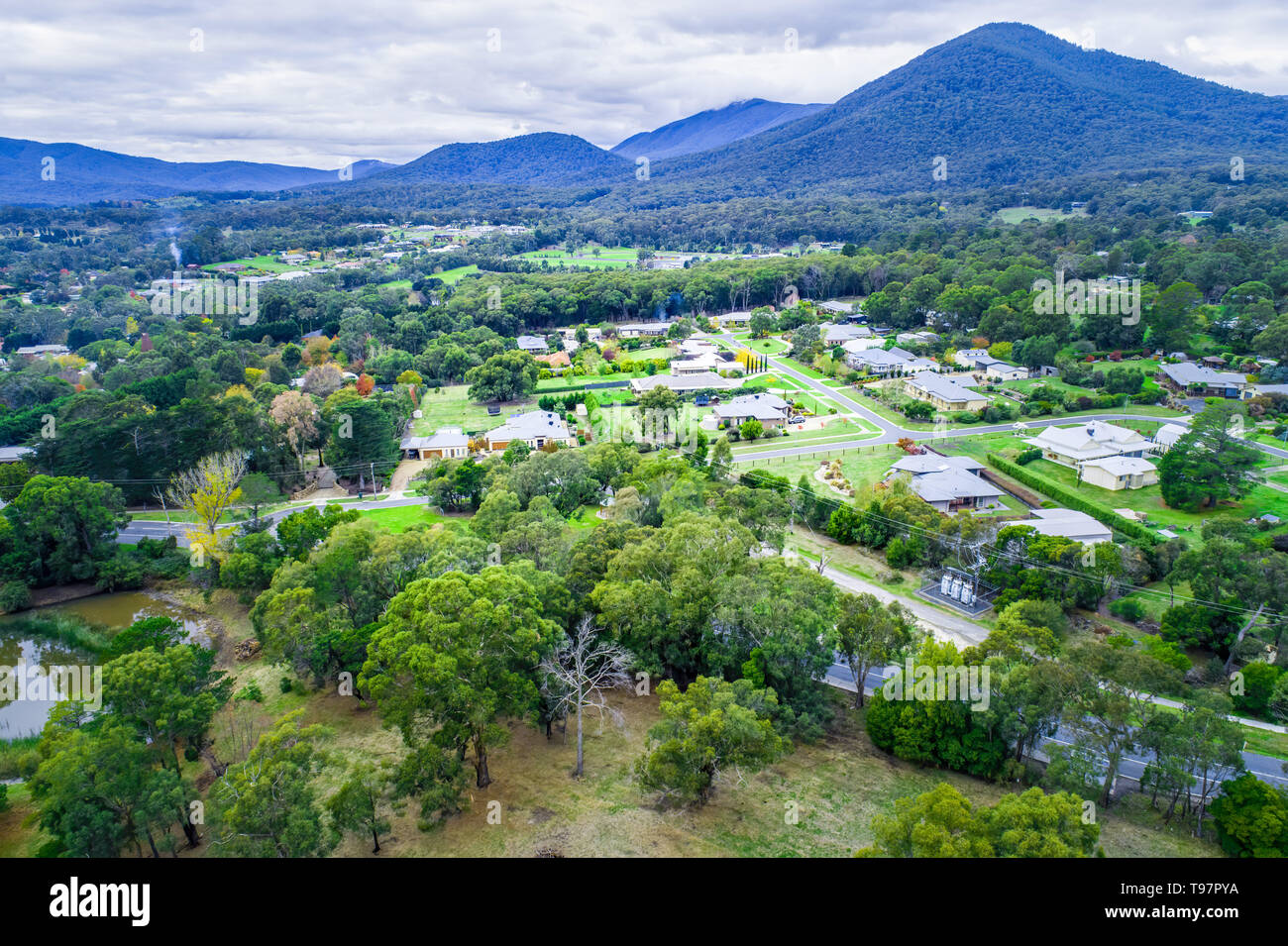 Aerial view of Healesville, Victoria, Australia Stock Photo Alamy