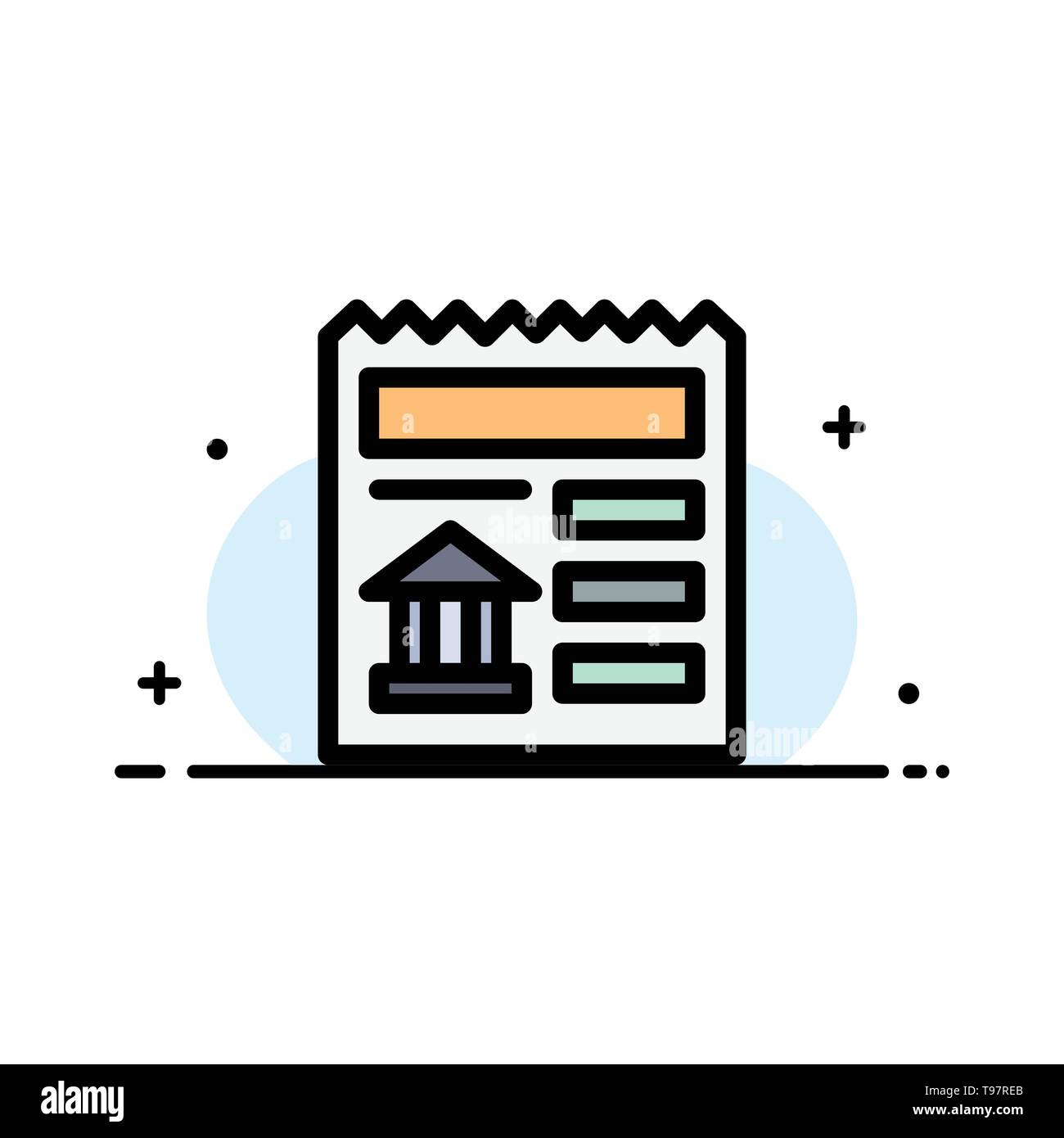 Basic Document Ui Bank Business Flat Line Filled Icon Vector