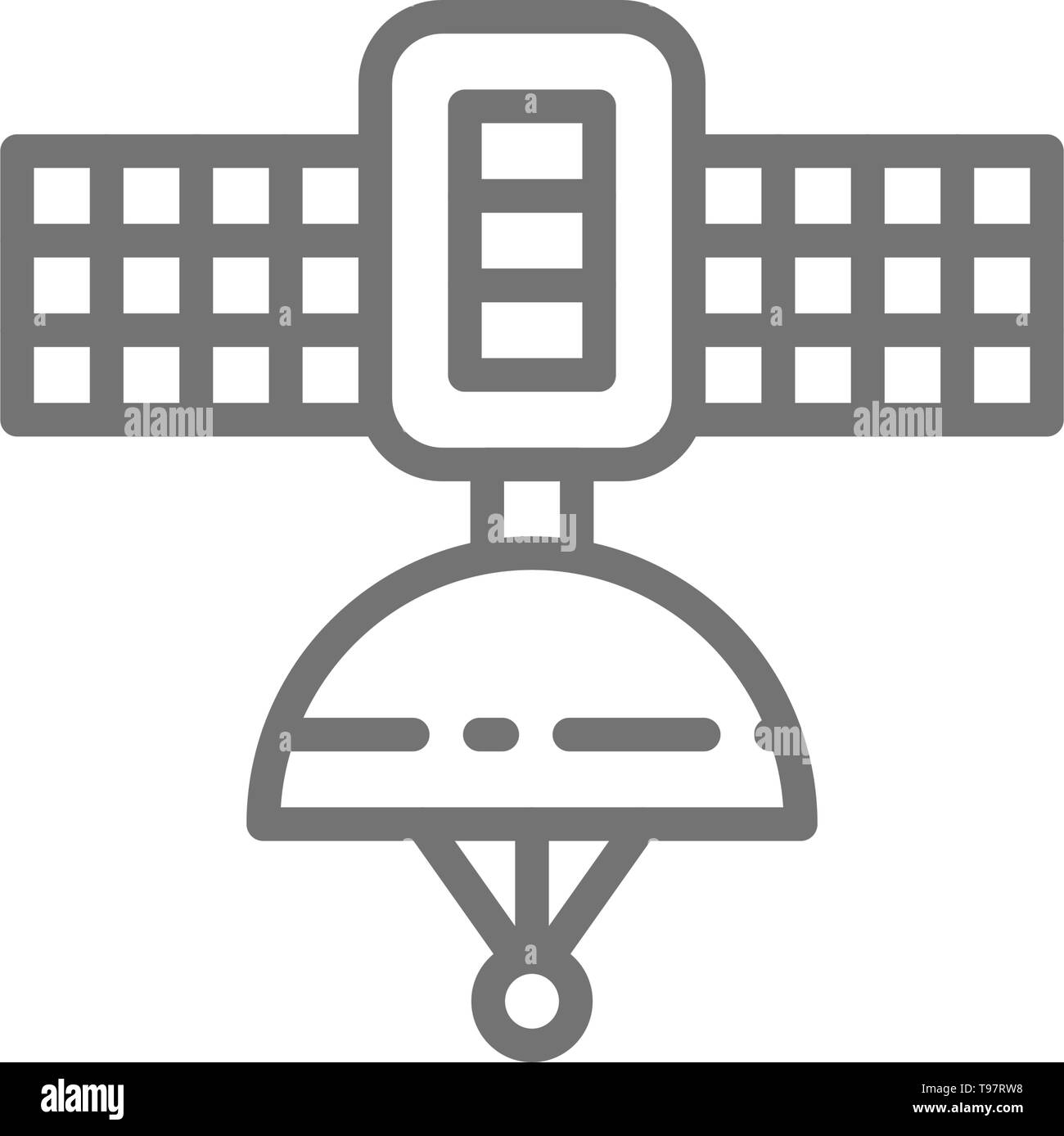 Space satellite station line icon. Isolated on white background Stock ...