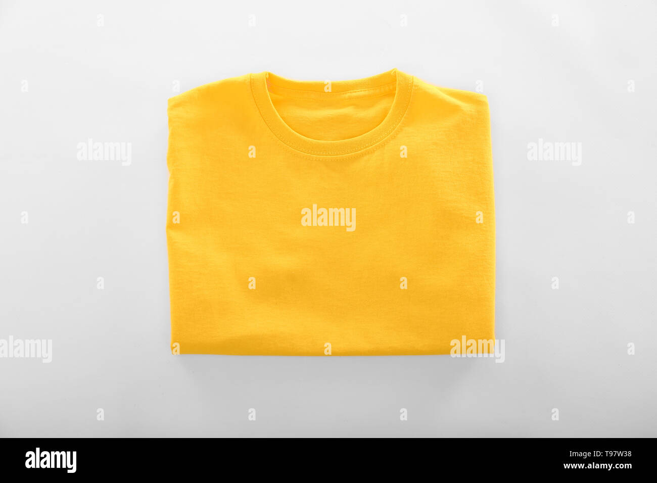 Download Blank Yellow T Shirt On White Background Stock Photo Alamy PSD Mockup Templates