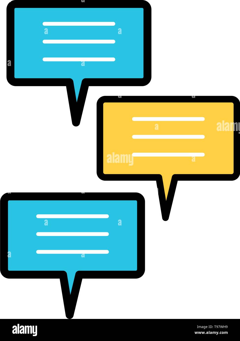 speech bubbles social media icons vector illustration design Stock ...