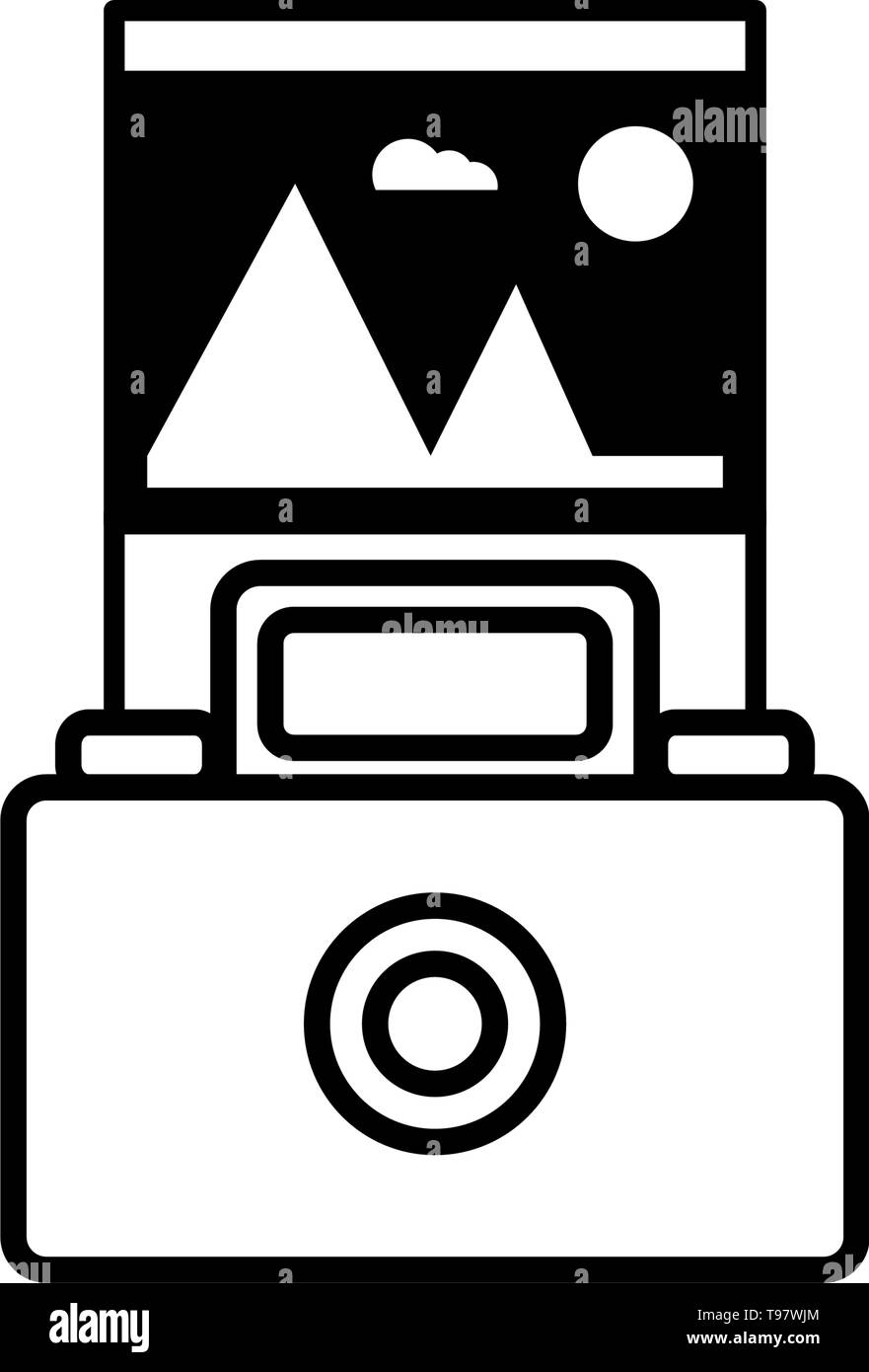 camera photographic with picture file vector illustration design Stock ...