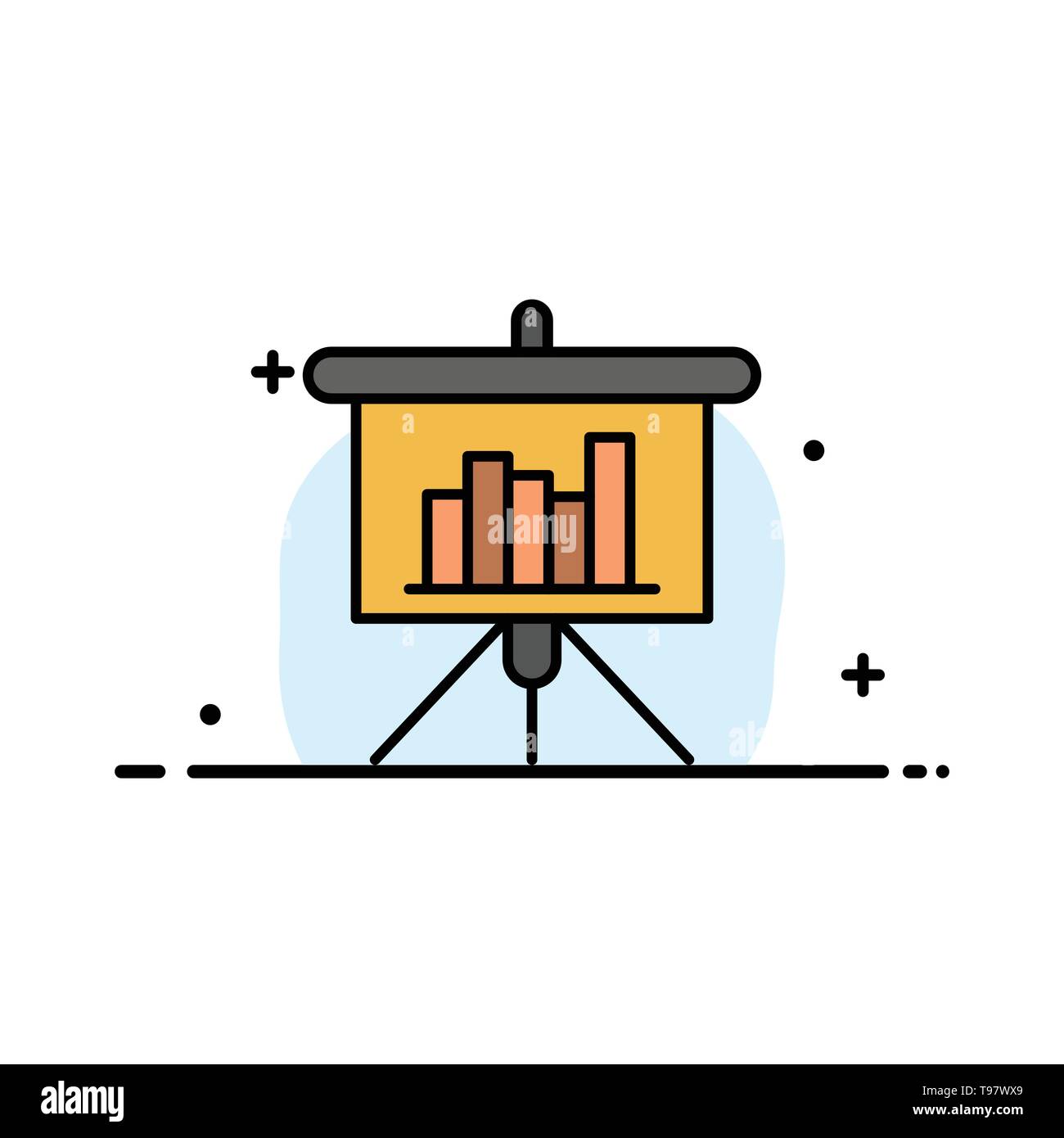 Presentation Blackboard Powerpoint Report Business Flat Line